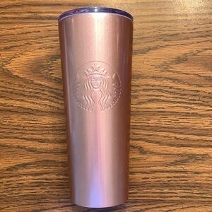 Starbucks 24oz (710ml) 2019 Tumbler. Mauve Sparkle Pink. Clear screw on lid. 
